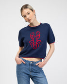 Strickshirt mit Lobsterprint