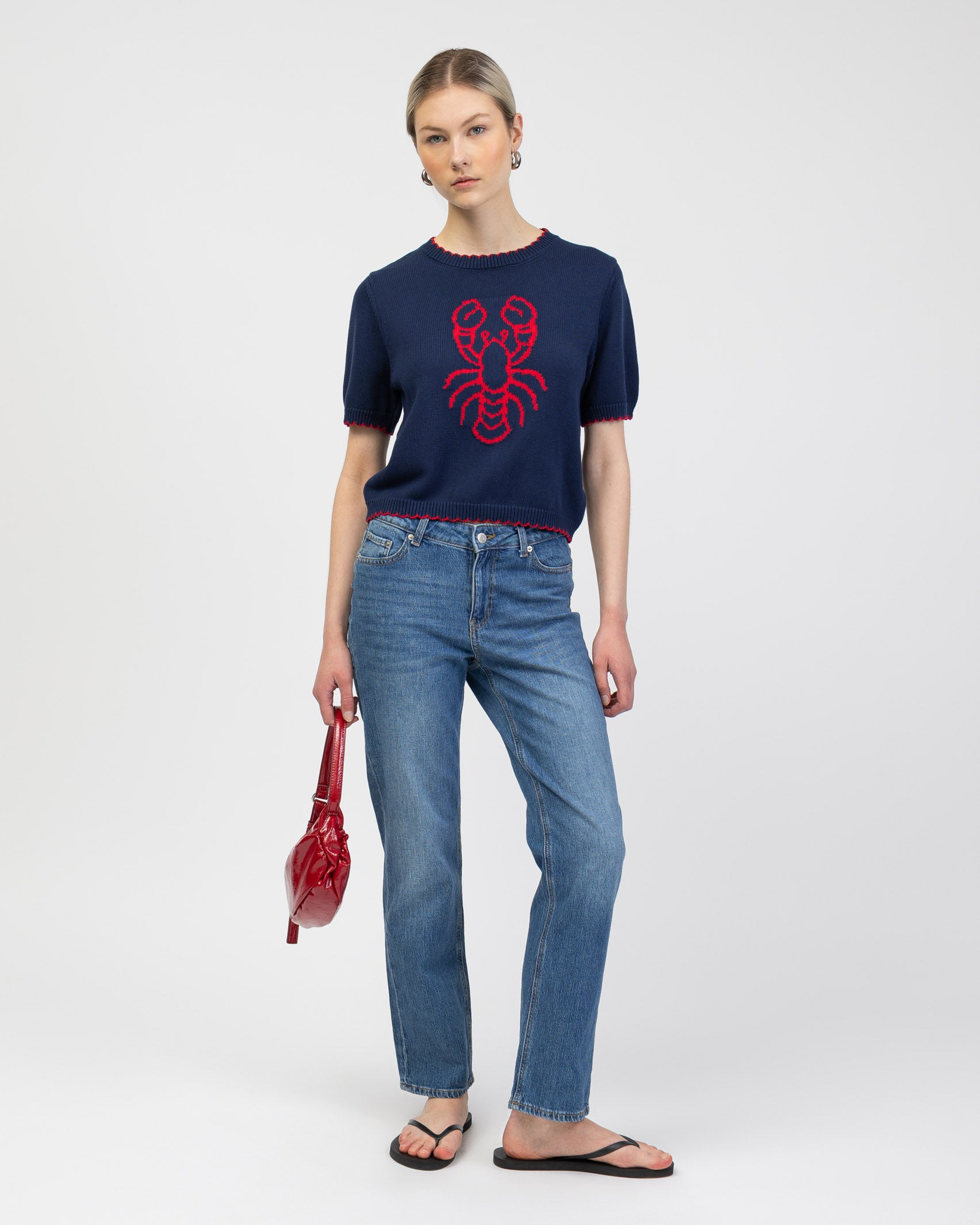 Strickshirt mit Lobsterprint