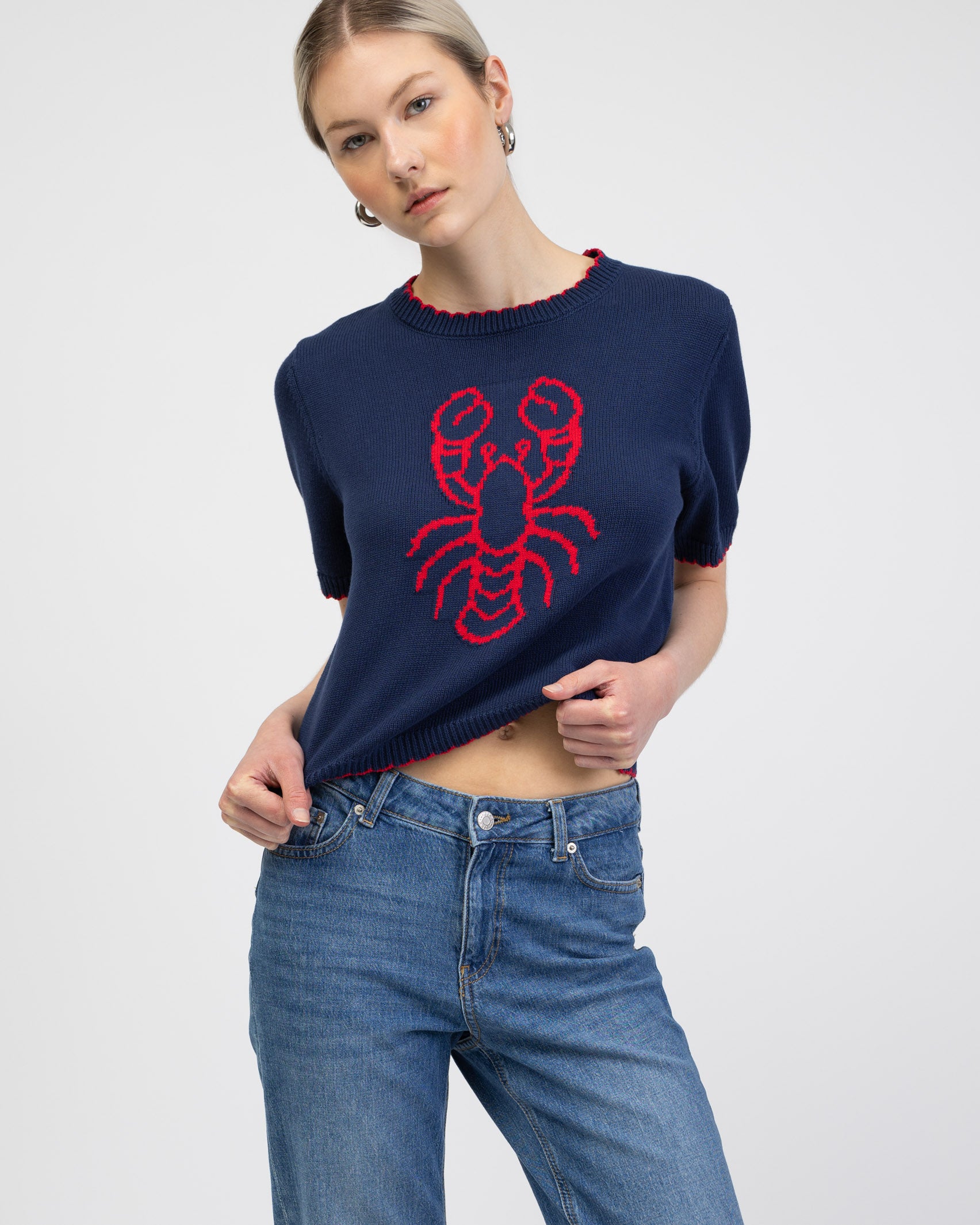 Strickshirt mit Lobsterprint