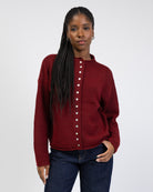 Strickjacke mit Stehkragen