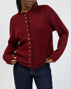 Strickjacke mit Stehkragen