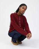 Strickjacke mit Stehkragen