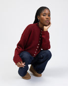 Strickjacke mit Stehkragen