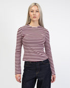 Gestreiftes Langarmshirt mit Trompetenärmeln