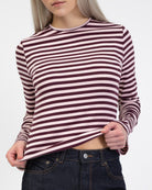 Gestreiftes Langarmshirt mit Trompetenärmeln