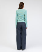 Gestreiftes Langarmshirt mit Trompetenärmeln