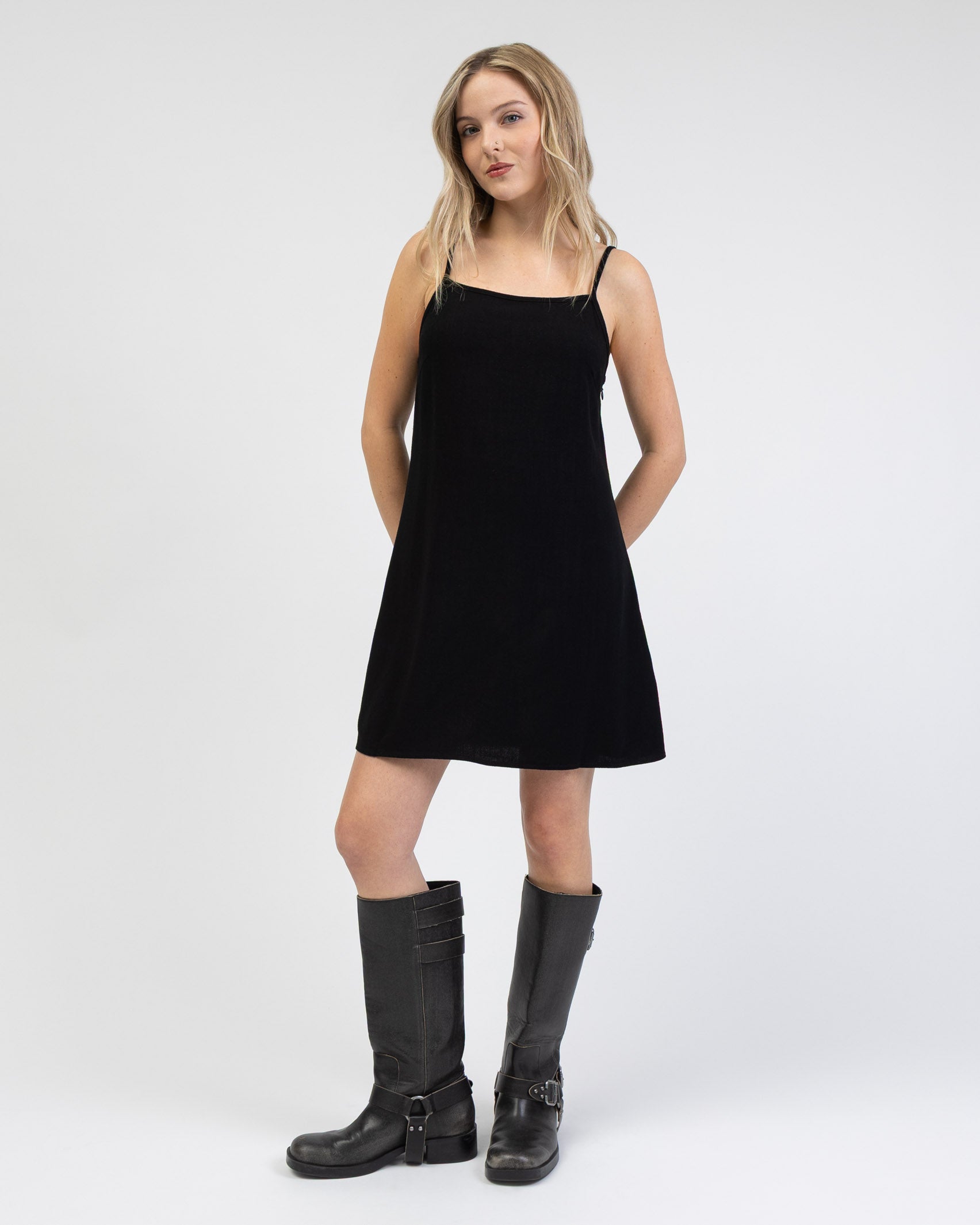 Minikleid aus Leinen-Mix