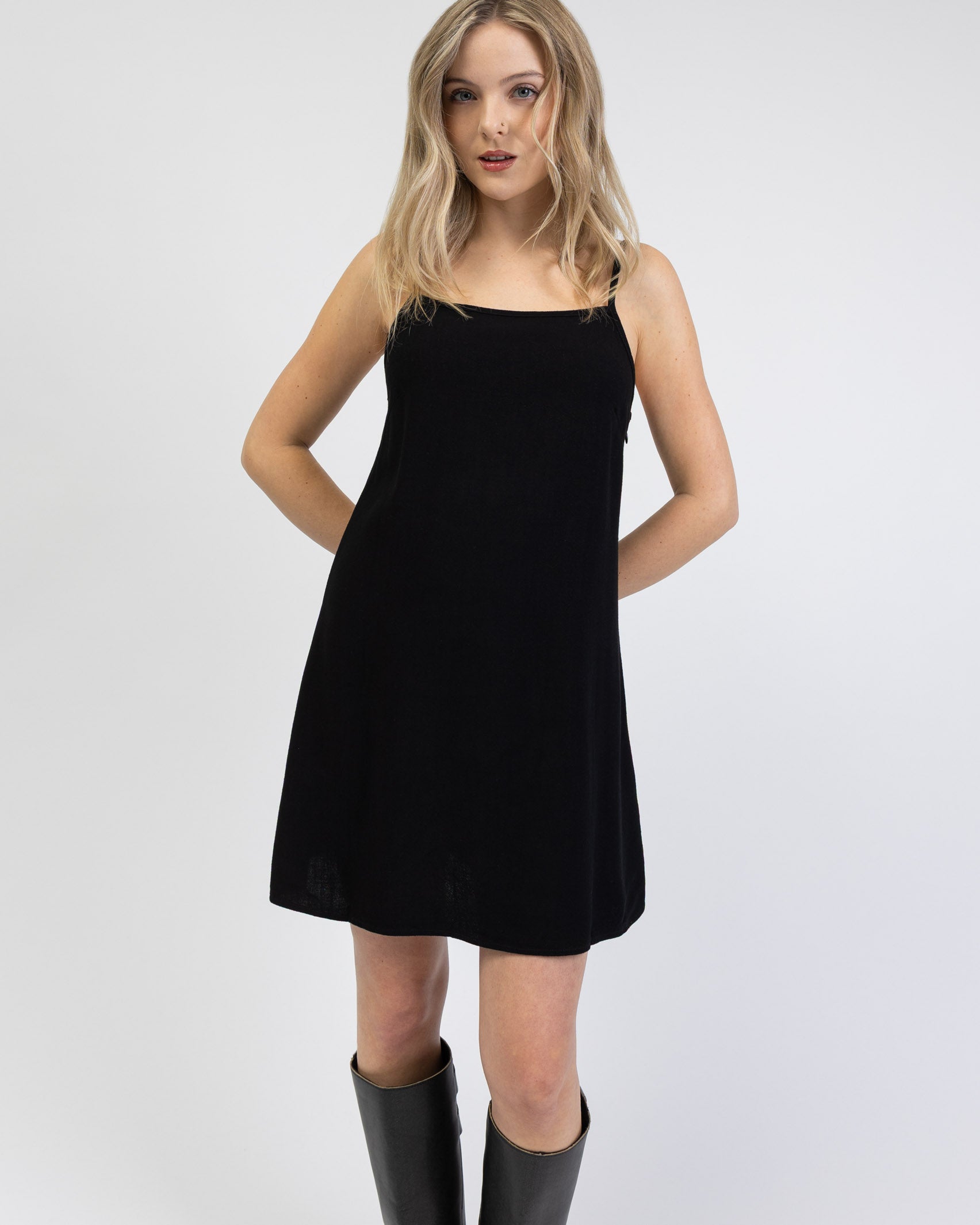 Minikleid aus Leinen-Mix