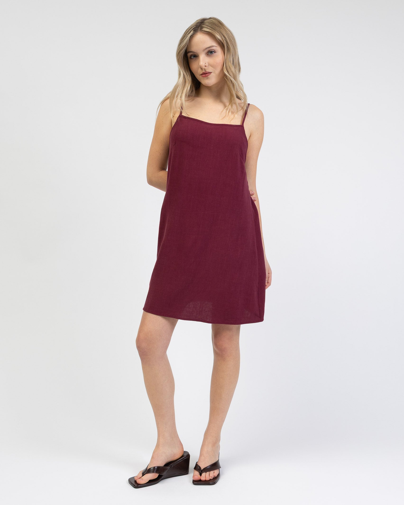 Minikleid aus Leinen-Mix