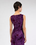 Gerafftes Kleid mit Blumenprint aus Samt