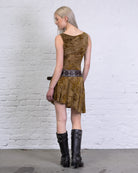 Minikleid mit floralem Print aus Samt