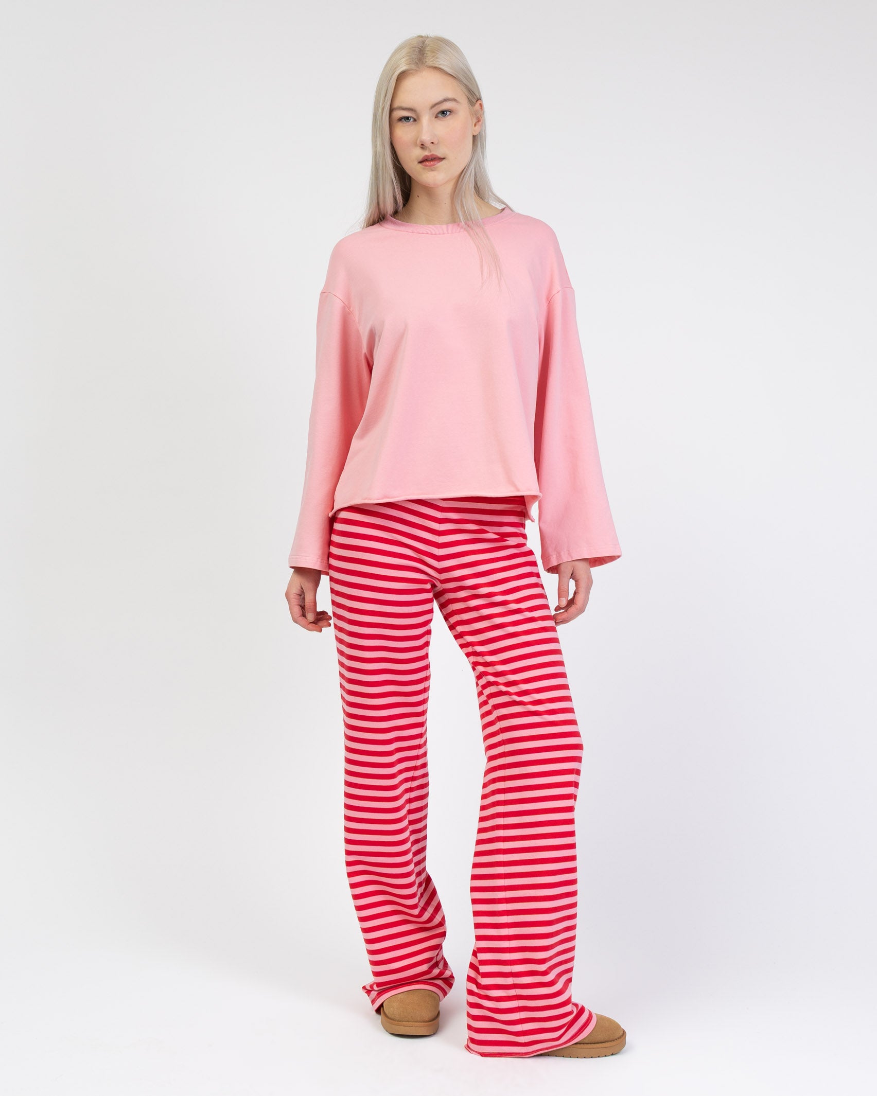 Gestreifte Hose aus Sweatstoff