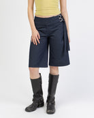 Jeans Shorts mit Schnallendetails