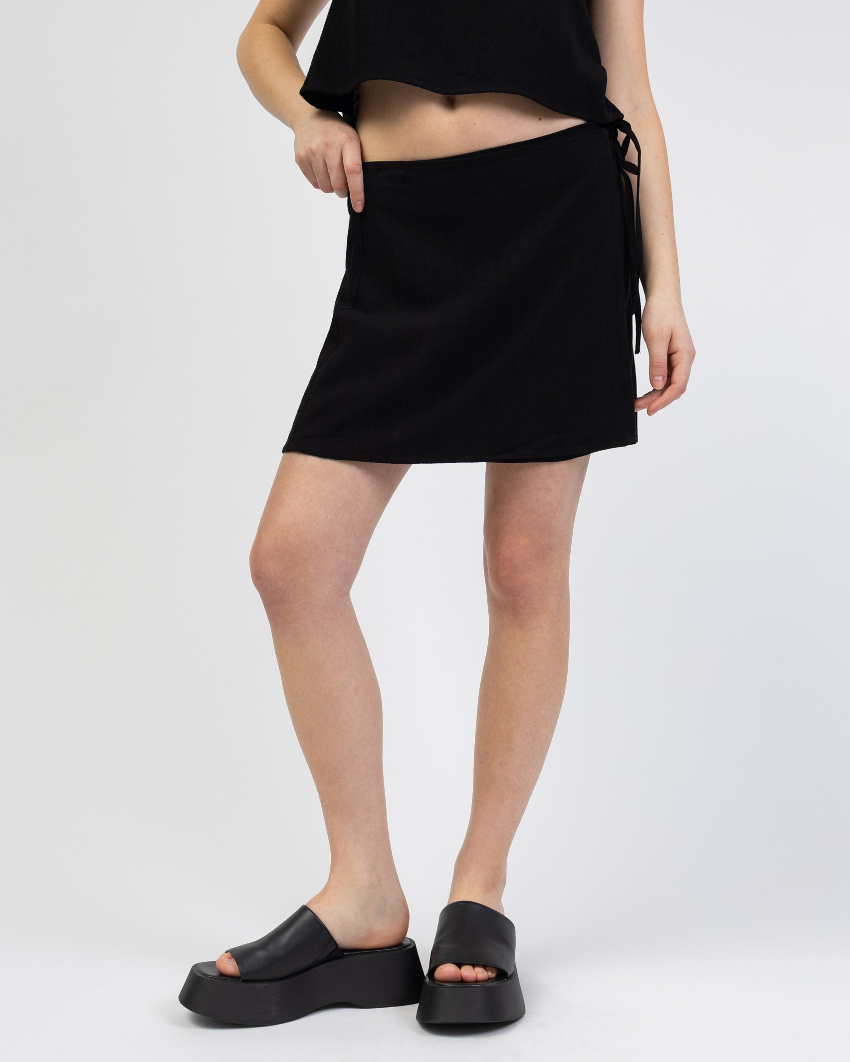 Wickelrock aus Leinen-Mix