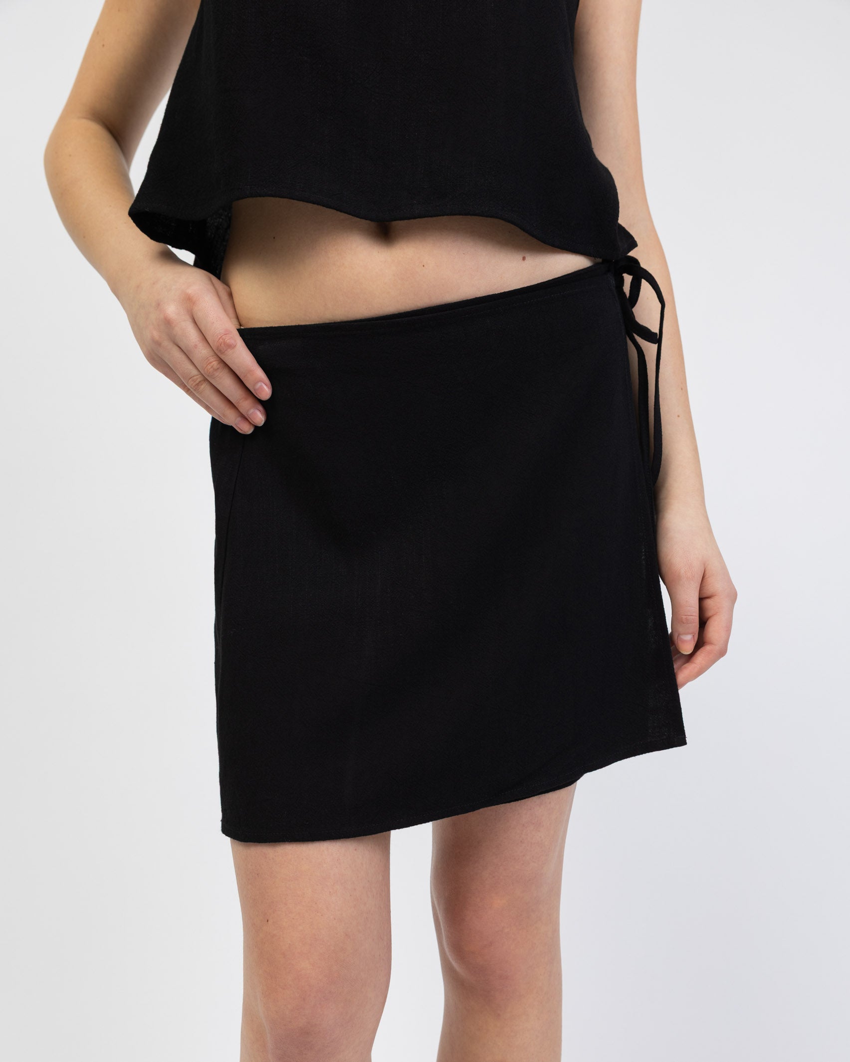 Wickelrock aus Leinen-Mix