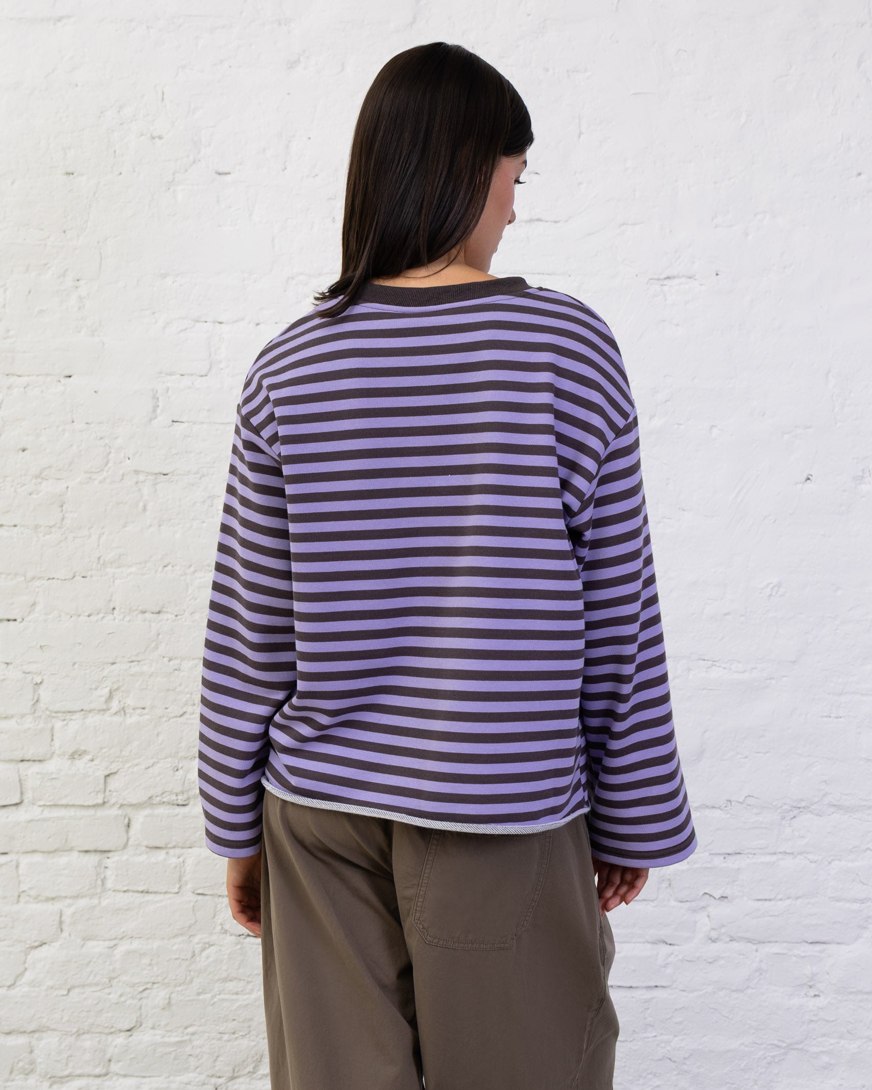 Weites Langarmshirt mit Streifen