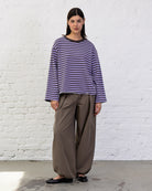 Weites Langarmshirt mit Streifen