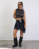 Rock mit Schlangenprint aus Samt