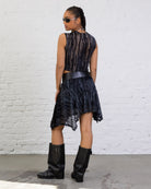 Rock mit Schlangenprint aus Samt