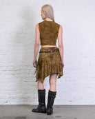 Asymmetrischer Rock mit floralem Print aus Samt