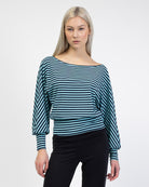 Offshoulder Langarmshirt mit Streifen