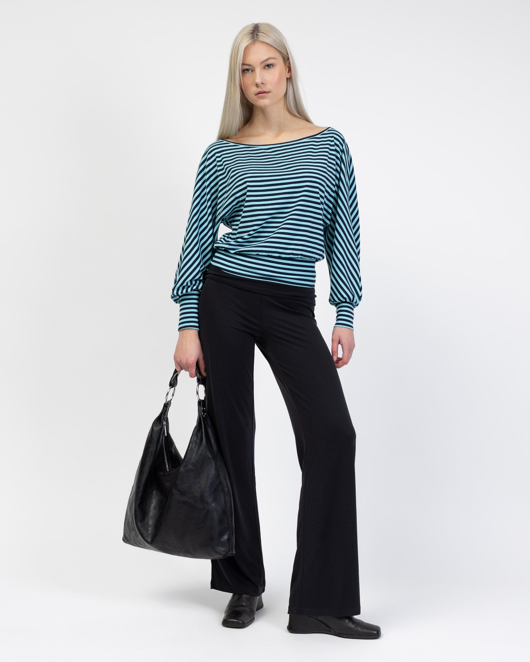 Offshoulder Langarmshirt mit Streifen