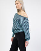 Offshoulder Langarmshirt mit Streifen