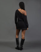 Offshoulder Langarmshirt aus Mesh