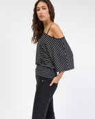 Offshoulder Shirt mit Streifen