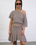 Gestreiftes Offshoulder T-Shirt