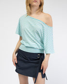 Gestreiftes Offshoulder T-Shirt