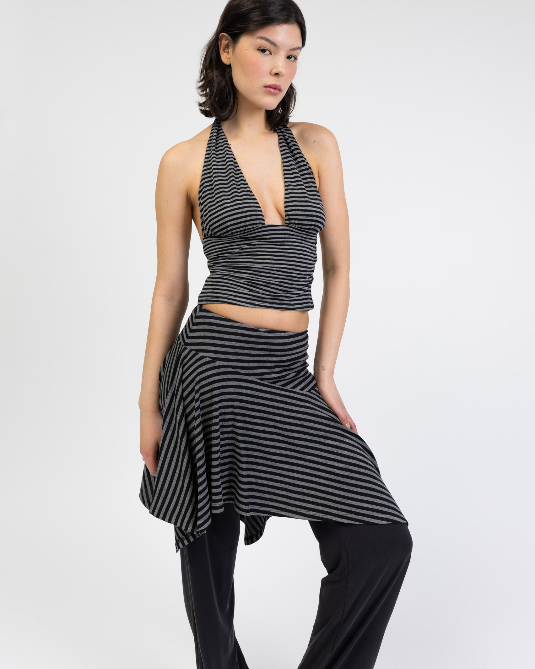 Gestreiftes Neckholdertop