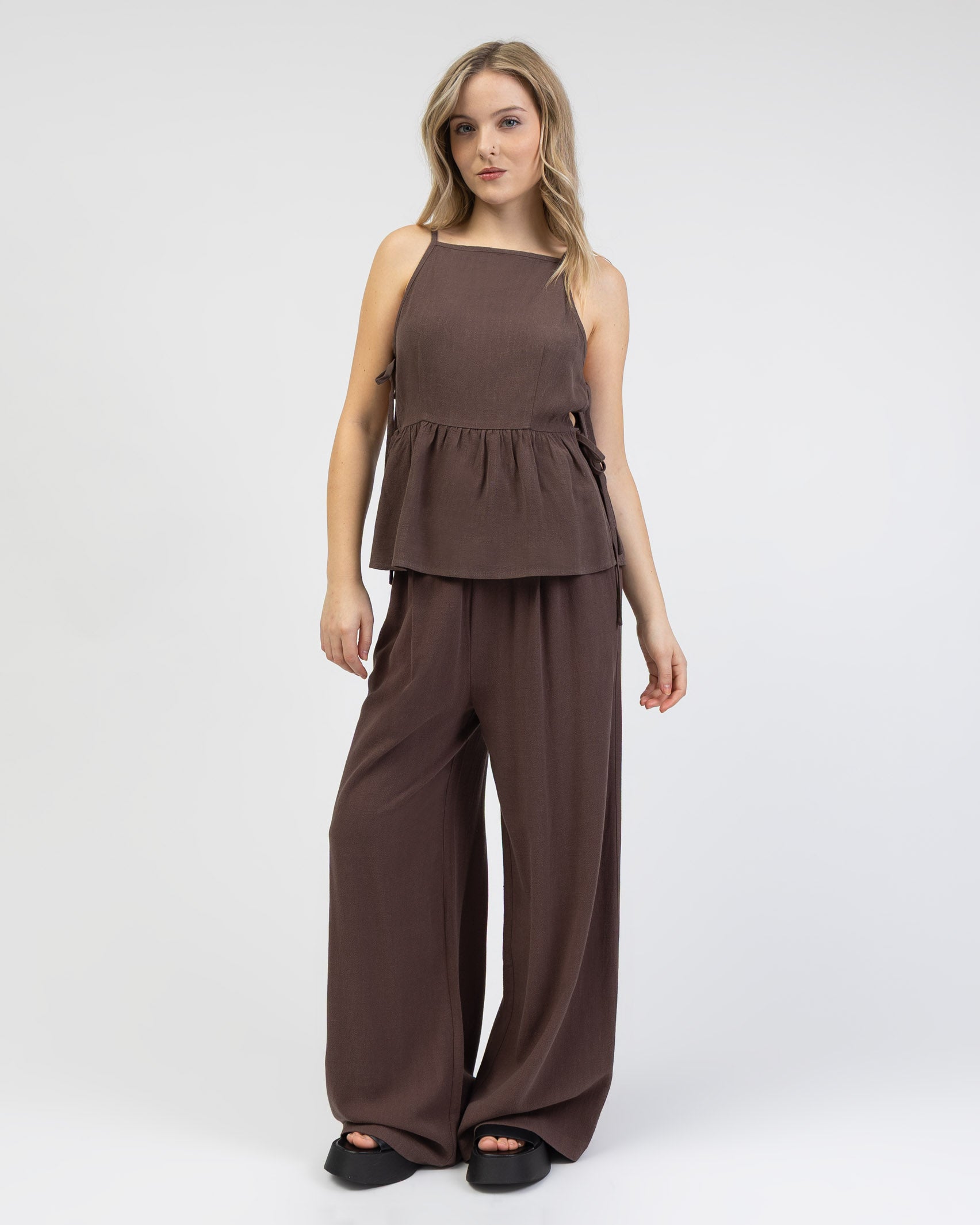 Peplum Top aus Leinen-Mix