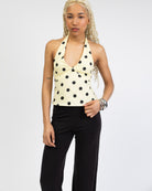 Neckholdertop mit Punkten