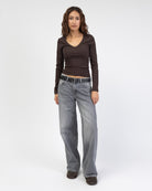 Longshirt mit V-Ausschnitt