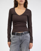 Longshirt mit V-Ausschnitt