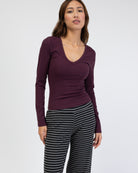 Longshirt mit V-Ausschnitt