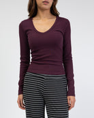 Longshirt mit V-Ausschnitt