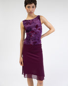 Boatneck Top mit Blumenprint aus Samt
