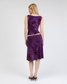 Boatneck Top mit Blumenprint aus Samt