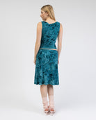 Boatneck Top mit Blumenprint aus Samt