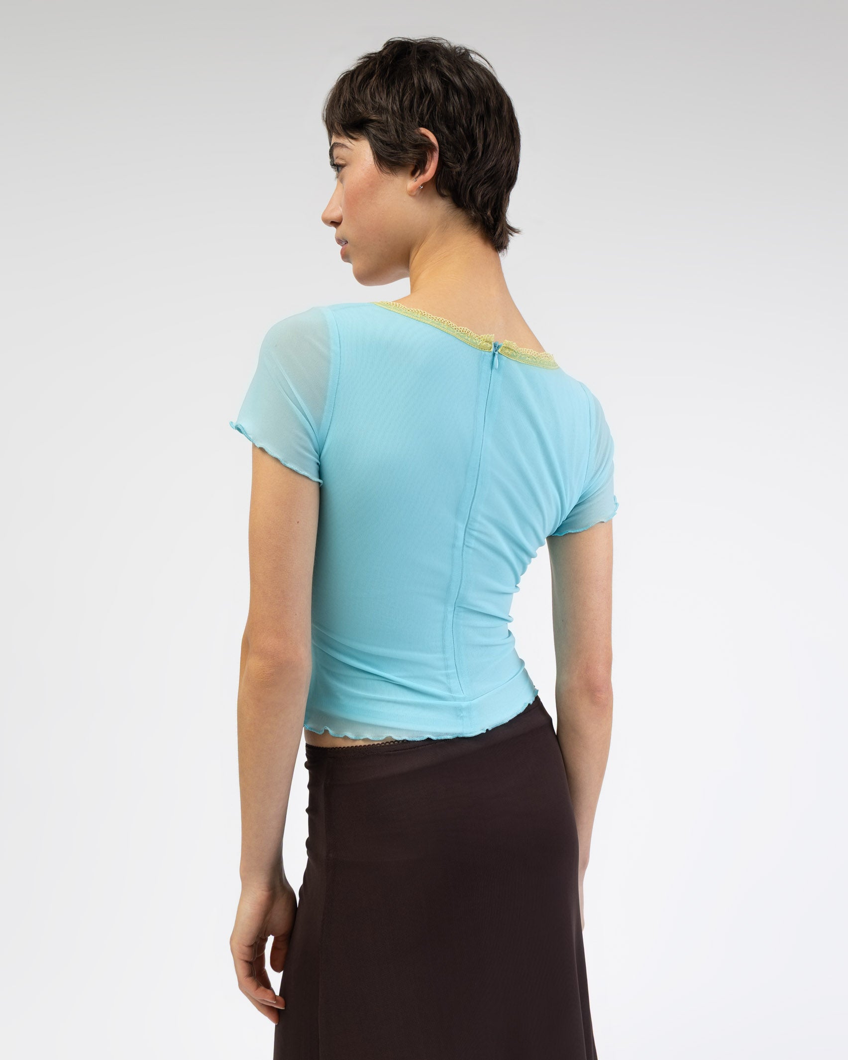 Duo Mesh Shirt mit Spitzendetails