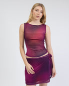 Mesh Top mit lila Farbverlauf