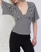 Gestreiftes T-Shirt mit Rückendetail