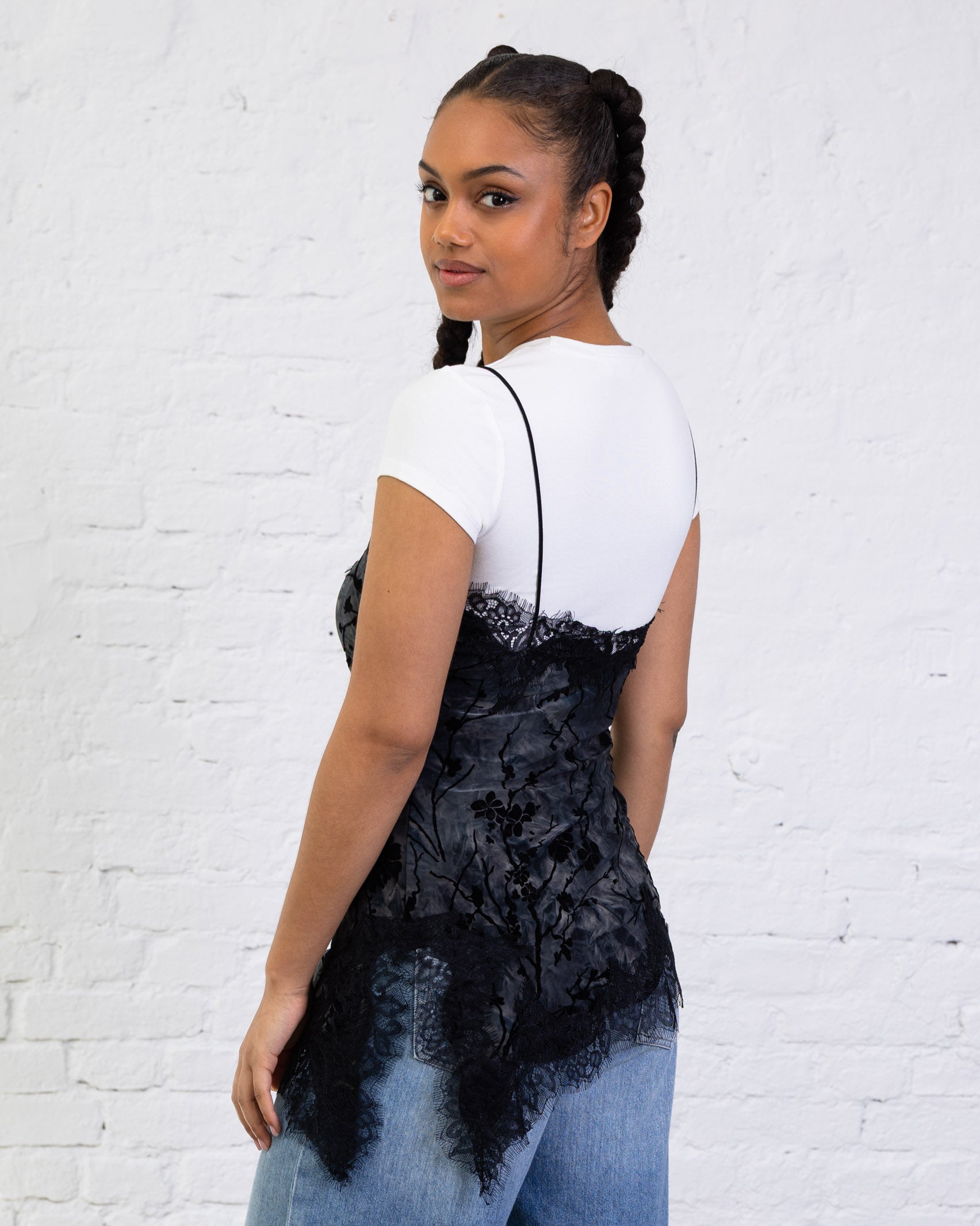 Asymmetrisches Top mit Blumenprint