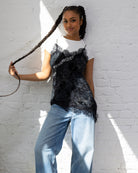 Asymmetrisches Top mit Blumenprint