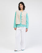 Einfarbige Teddyweste