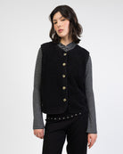 Einfarbige Teddyweste