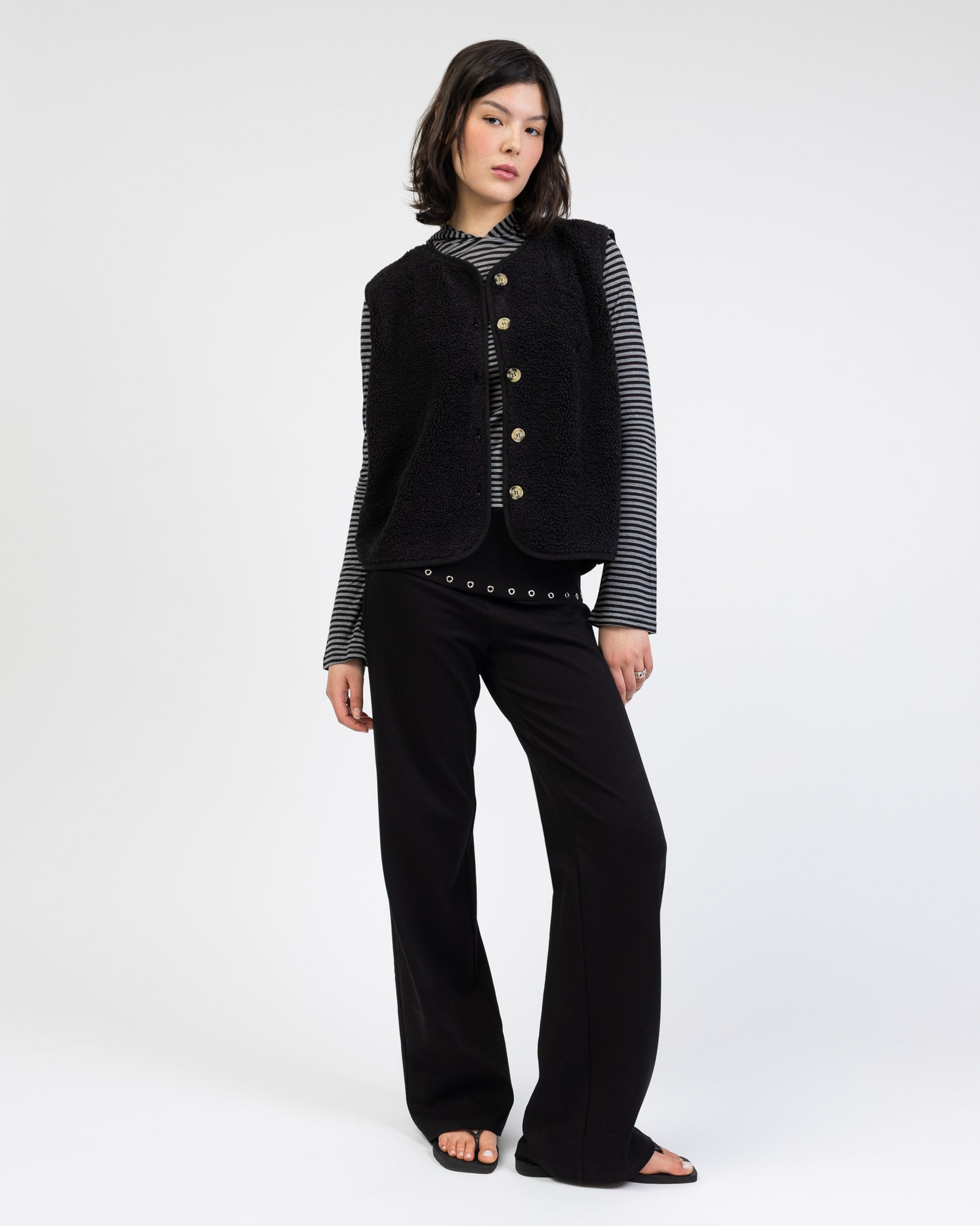 Einfarbige Teddyweste