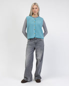 Einfarbige Teddyweste